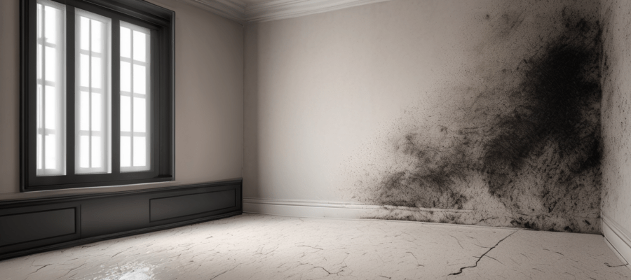 Black Mold vs Common Mold in Dubai Homes - side-by-side comparison of dark and common mould colonies on interior wall surfaces in a Dubai villa bathroom