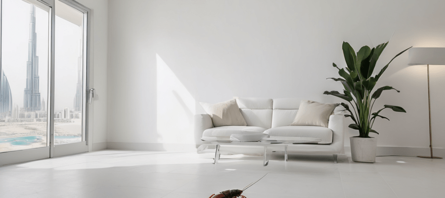 Cockroach Control in Dubai Apartments: What Works - professional technician applying gel bait in Dubai apartment kitchen to eliminate cockroach infestation