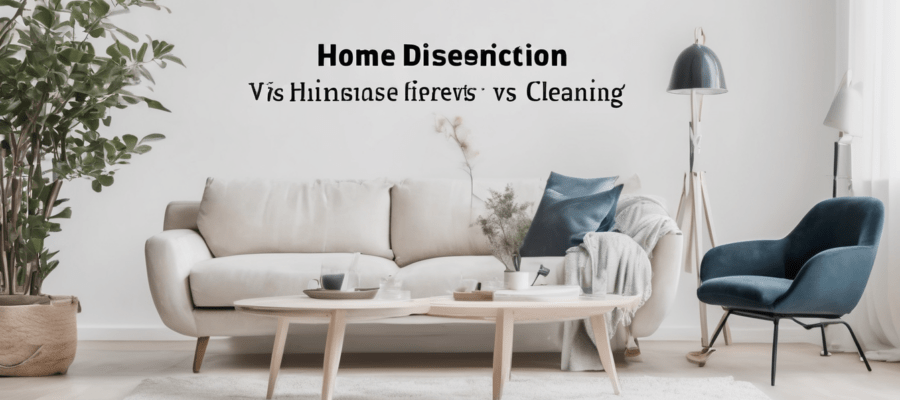 Home Disinfection vs Deep Cleaning Dubai Differences - side-by-side comparison of both services in a Dubai villa setting