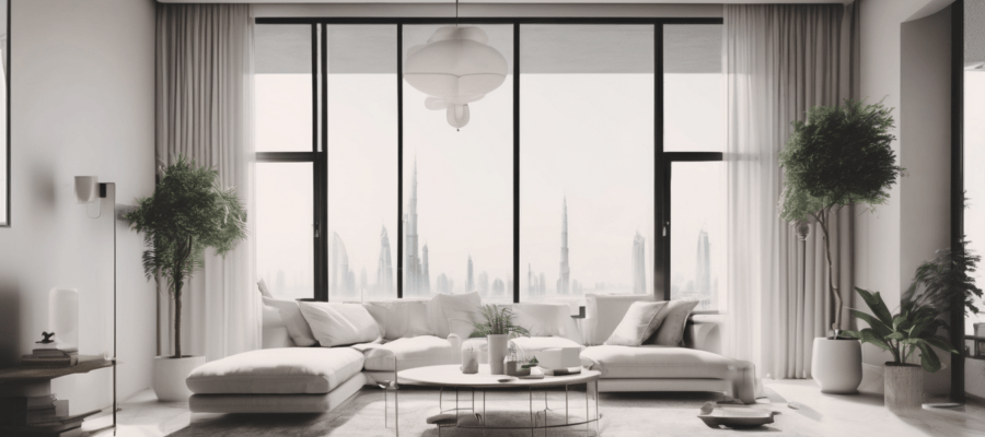 Indoor Air Pollutants Found in Dubai Homes - diagram showing common contaminants including dust, mould, VOCs, and AC duct sources in a UAE residential space