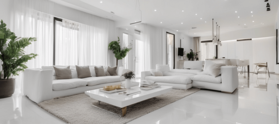 Villa Deep Cleaning Services Dubai & Apt Home Deep Cleaning - professional technicians deep cleaning a Dubai villa kitchen and living area with specialist equipment