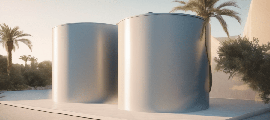 5 Best Water Tank Cleaning Companies in Abu Dhabi - professional technician inspecting and cleaning a rooftop water storage tank in an Abu Dhabi residential building