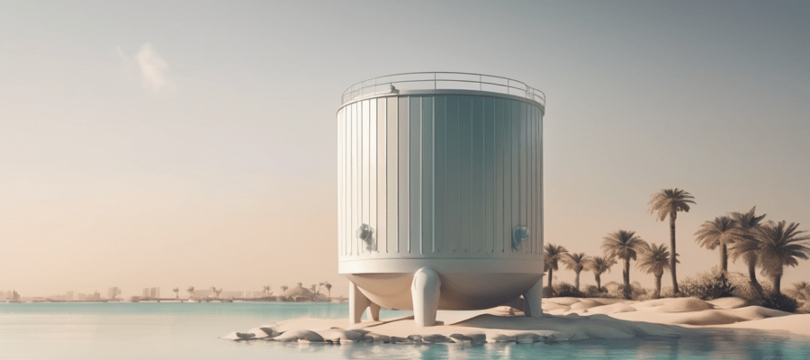 How to Choose a Water Tank Cleaning Service UAE - professional technician inspecting rooftop GRP water tank in Dubai residential building