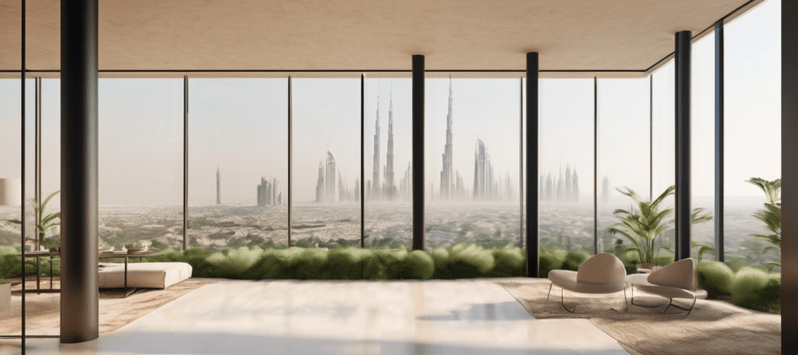 Indoor Air Quality Testing for Green Buildings Dubai - certified IAQ specialist measuring air pollutants inside a LEED-certified Dubai commercial building