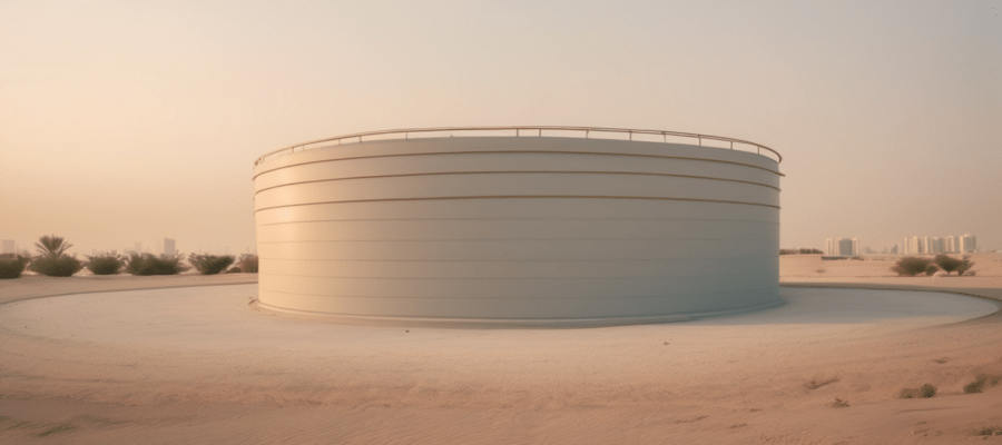 Signs Your Abu Dhabi Water Tank Needs Cleaning - technician inspecting rooftop storage tank interior in Abu Dhabi villa