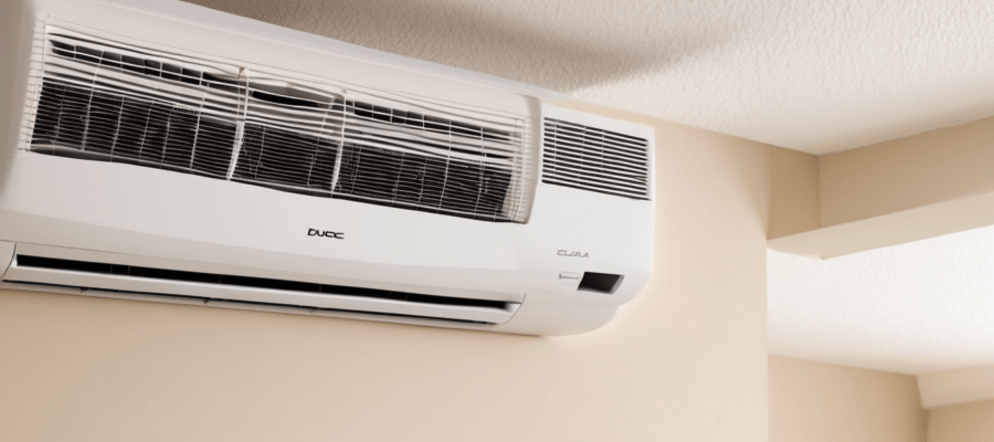 Split AC vs Ducted AC Cleaning: What Changes - technician cleaning ducted AHU and split unit coil in Dubai villa