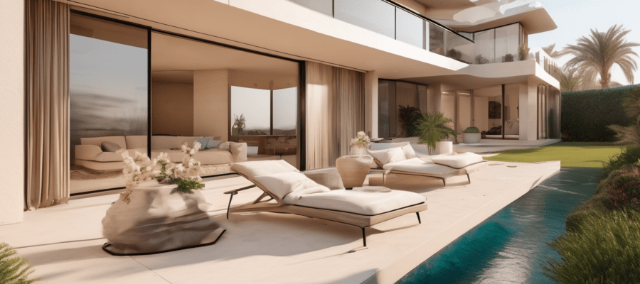 Termite Control in UAE Villas: What to Expect — certified specialist conducting a perimeter inspection of a Dubai villa foundation