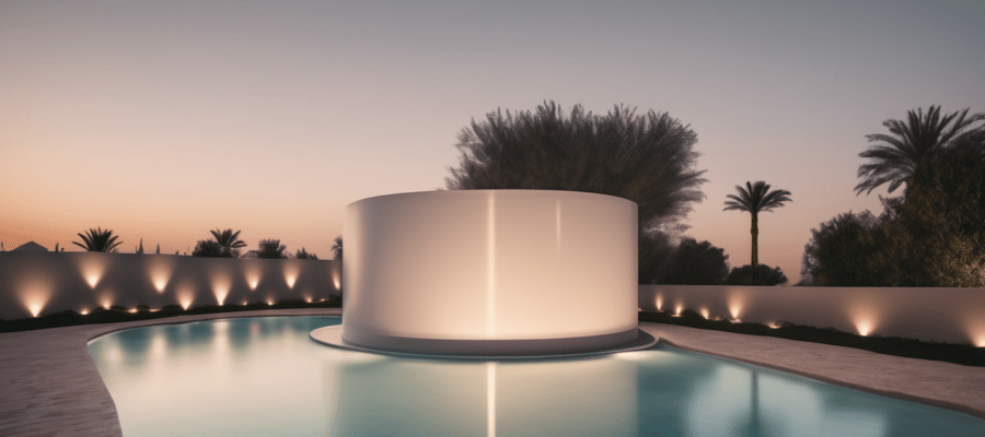 Water tank cleaning frequency Dubai villa guide - professional technician inspecting rooftop GRP water storage tank at a Dubai villa
