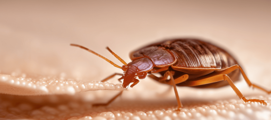 Bed Bug Treatment for Villa Lantana Residents - certified specialist inspecting villa bedroom mattress seam for bed bug harborage in Dubai