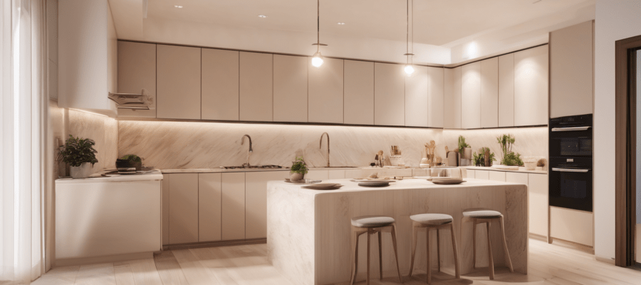 Cockroach Control in Dubai Apartment Buildings - professional technician inspecting kitchen cabinet harborage zones in a Dubai residential unit