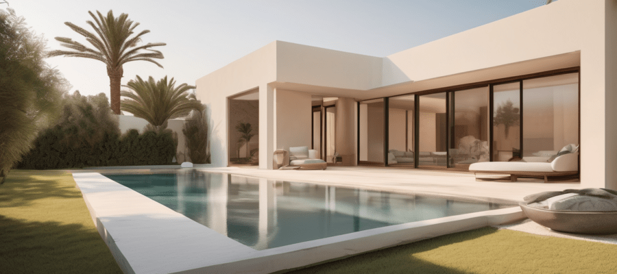 Termite Prevention for Abu Dhabi Villas Year-Round - professional specialist inspecting villa perimeter for termite activity and soil barrier integrity