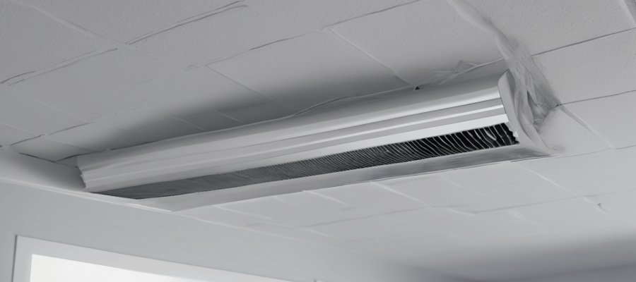 What Happens During a Professional AC Duct Cleaning? - NADCA-certified technician performing duct cleaning in a Dubai villa using negative pressure equipment