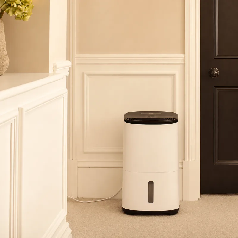 Meaco Arete dehumidifier in a home hallway