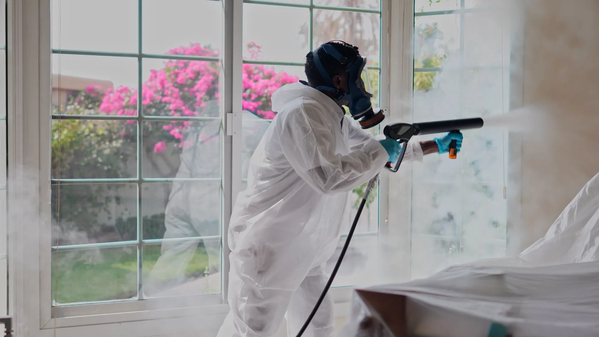 A Saniservice specialist inspecting a property for mold and moisture