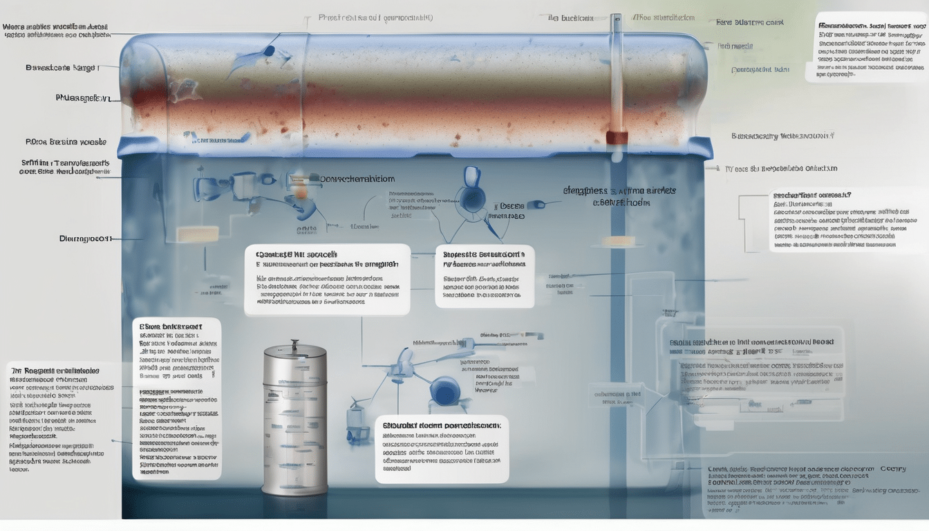 Case study illustration: Results visualization bar chart showing bacterial reduction phases pre/post remediation