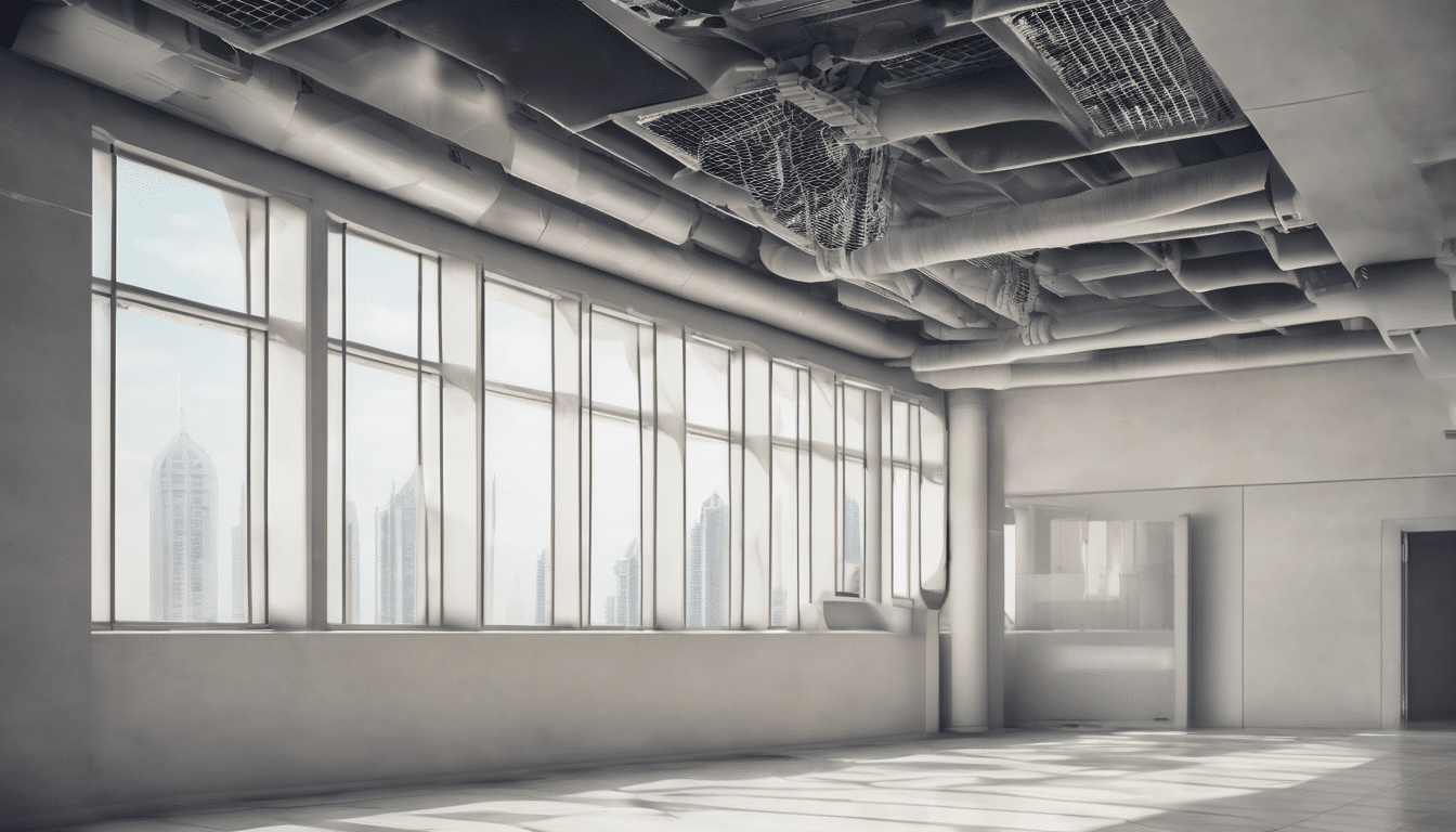 ["Ventilation Science for UAE Buildings - Diagram showing airflow in a Dubai villa with positive pressurisation and ASHRAE-compliant exhaust systems"]